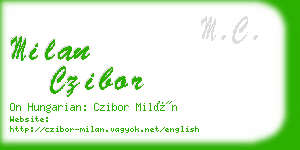 milan czibor business card